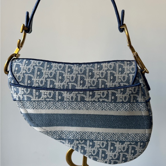 Dior Oblique Jacquard Saddle Bag Blue - Picture 6 of 12